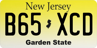 NJ license plate B65XCD