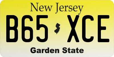 NJ license plate B65XCE