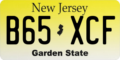 NJ license plate B65XCF
