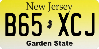 NJ license plate B65XCJ
