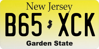 NJ license plate B65XCK