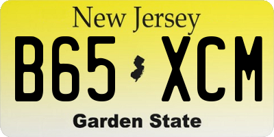 NJ license plate B65XCM