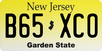 NJ license plate B65XCO