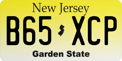 NJ license plate B65XCP