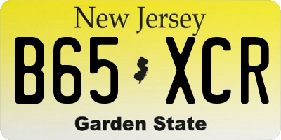 NJ license plate B65XCR