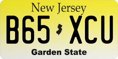NJ license plate B65XCU