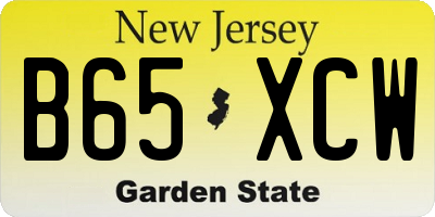 NJ license plate B65XCW