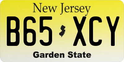 NJ license plate B65XCY