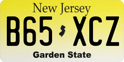 NJ license plate B65XCZ