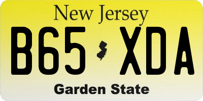NJ license plate B65XDA
