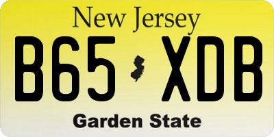 NJ license plate B65XDB
