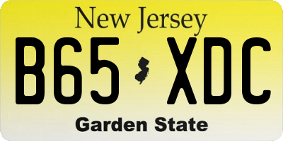 NJ license plate B65XDC
