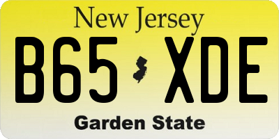 NJ license plate B65XDE