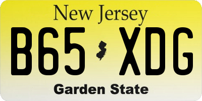 NJ license plate B65XDG