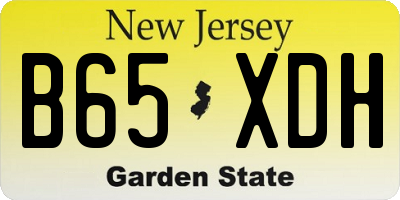 NJ license plate B65XDH