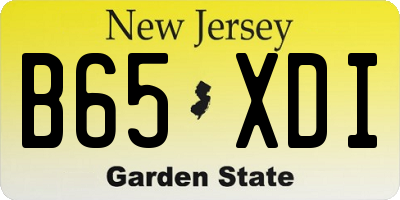 NJ license plate B65XDI
