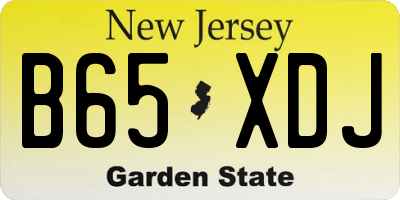 NJ license plate B65XDJ
