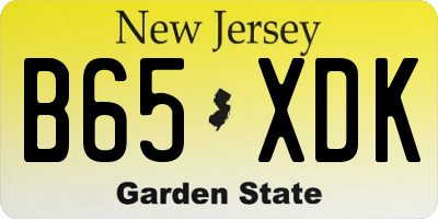 NJ license plate B65XDK