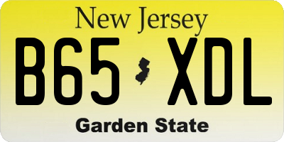 NJ license plate B65XDL