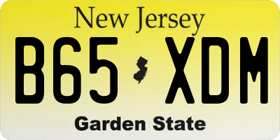 NJ license plate B65XDM