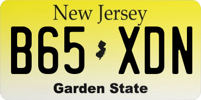 NJ license plate B65XDN