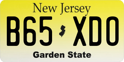 NJ license plate B65XDO