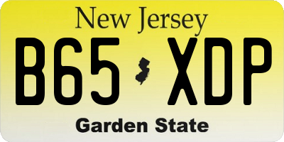 NJ license plate B65XDP