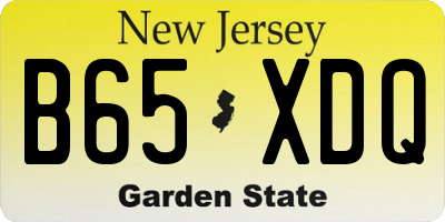 NJ license plate B65XDQ