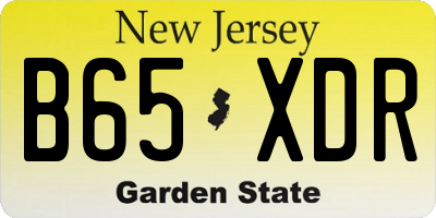 NJ license plate B65XDR