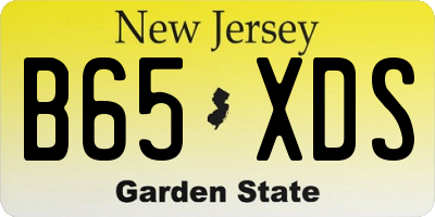NJ license plate B65XDS