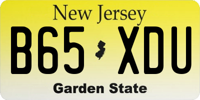 NJ license plate B65XDU