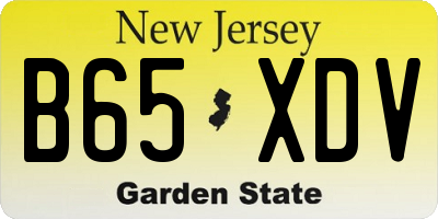 NJ license plate B65XDV
