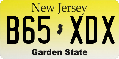 NJ license plate B65XDX