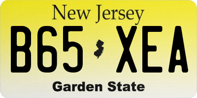 NJ license plate B65XEA