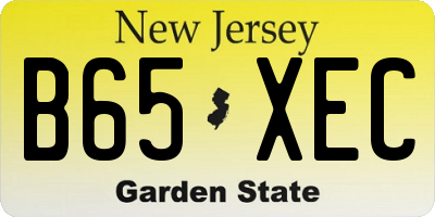 NJ license plate B65XEC