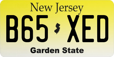 NJ license plate B65XED