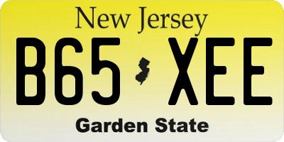 NJ license plate B65XEE