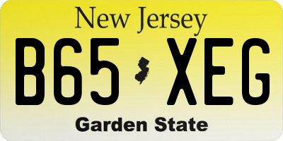 NJ license plate B65XEG