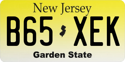 NJ license plate B65XEK