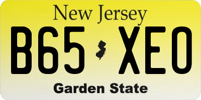 NJ license plate B65XEO
