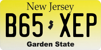 NJ license plate B65XEP