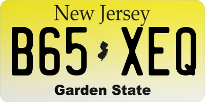 NJ license plate B65XEQ