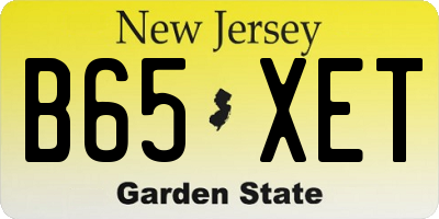 NJ license plate B65XET