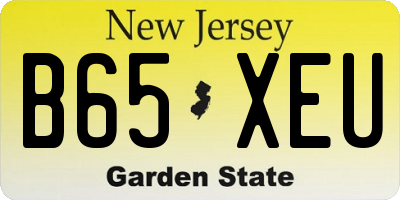 NJ license plate B65XEU