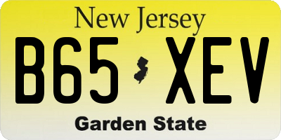 NJ license plate B65XEV