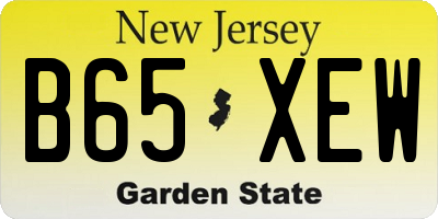NJ license plate B65XEW