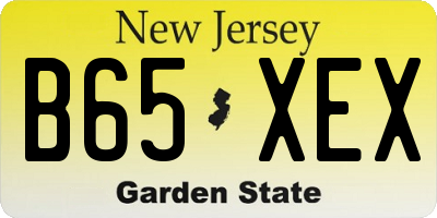 NJ license plate B65XEX