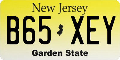 NJ license plate B65XEY
