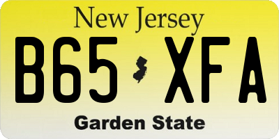 NJ license plate B65XFA