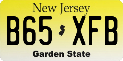 NJ license plate B65XFB